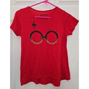 Girl's Harry Potter XL (16) Short Sleeve T-shirt Red Potter Glasses